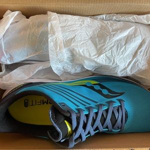 Men's SAUCONY Kinvara 12 Running Shoes sz 9 - 10 Wide S20619 BLUE/COBALT/YELLOW